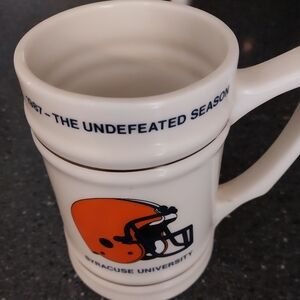 Vintage 1987 Syracuse University The Undefeted Season Ceramic Mug. 6 Inches Tall